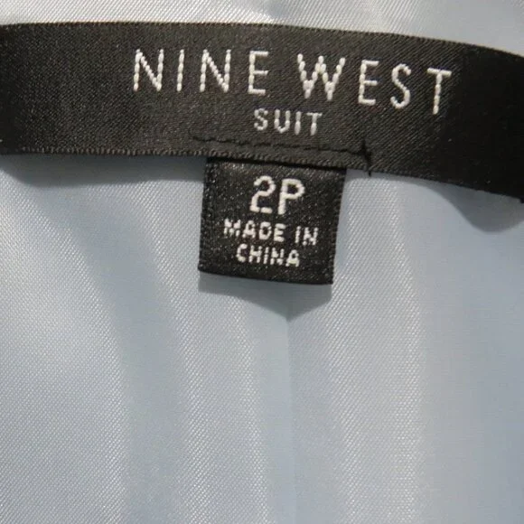 Nine West sz 2 Petite Light Blue Business Woman's Pantsuit Power suit 2P - Picture 3 of 7